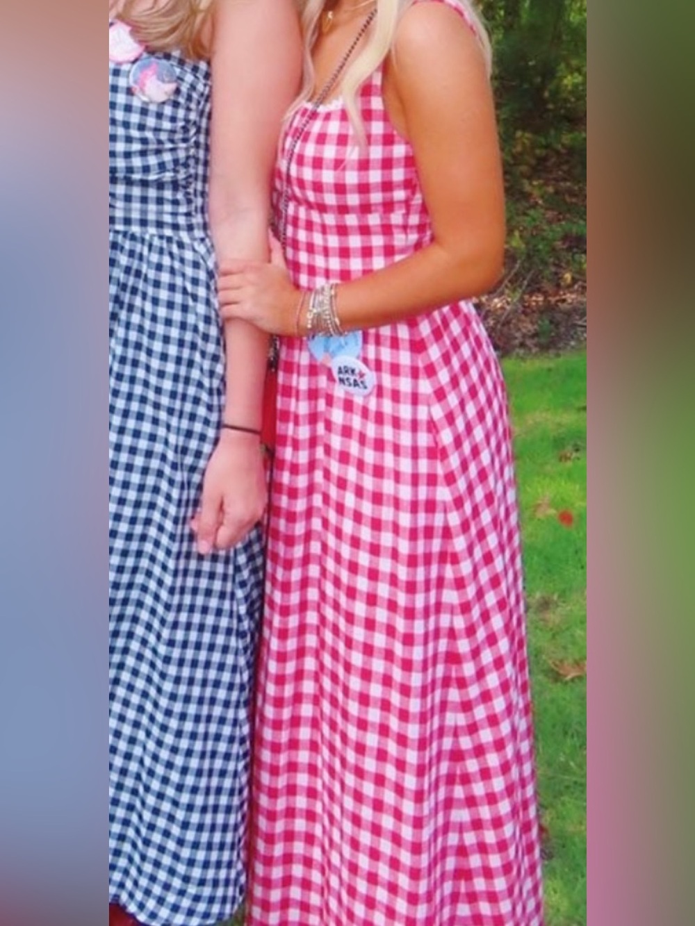 Red Gingham Square-Neck Maxi Dress - Picture 3 of 3